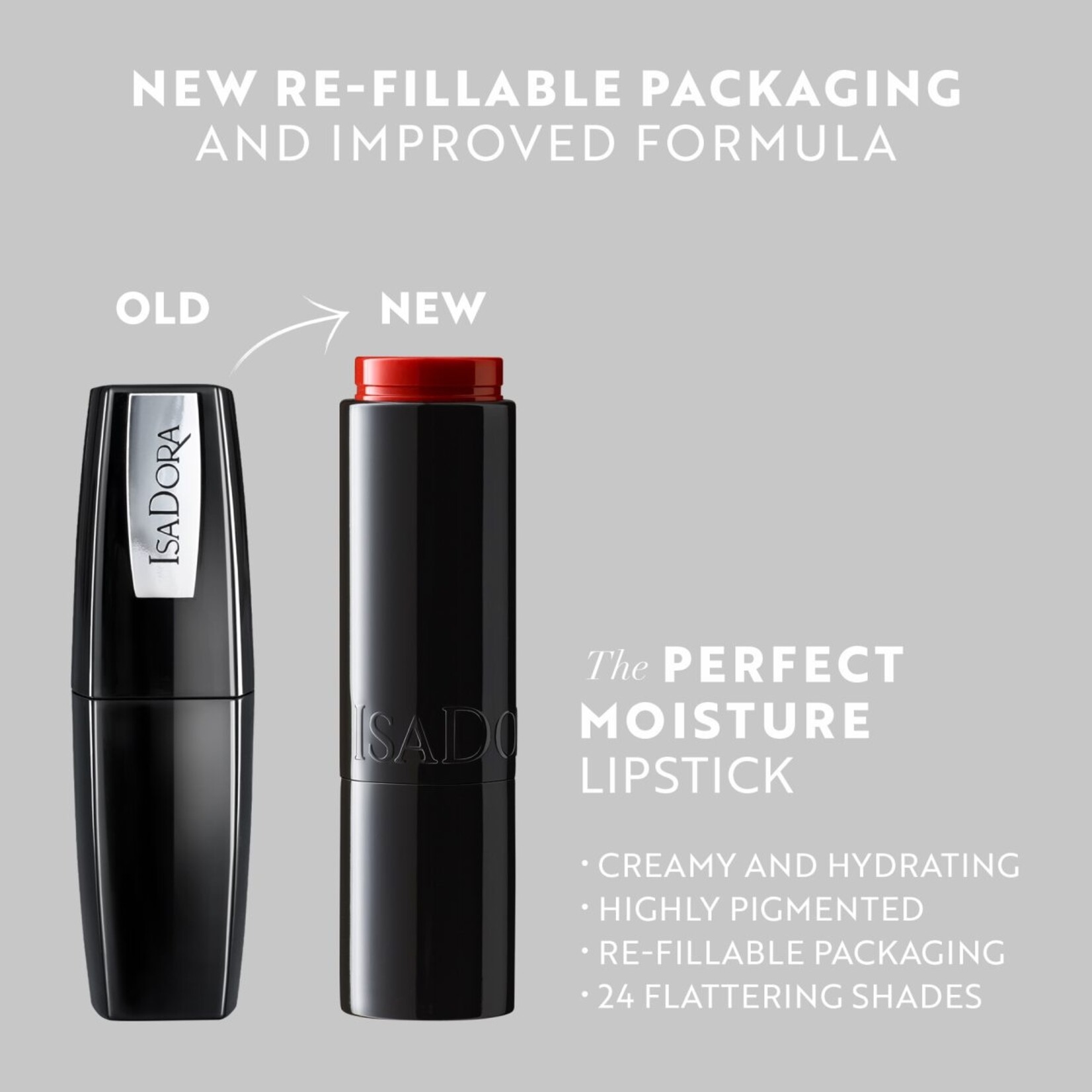 Isadora  Perfect Moisture Lipstick REFILL- Crystal Rosemauve  N° 68- Isadora