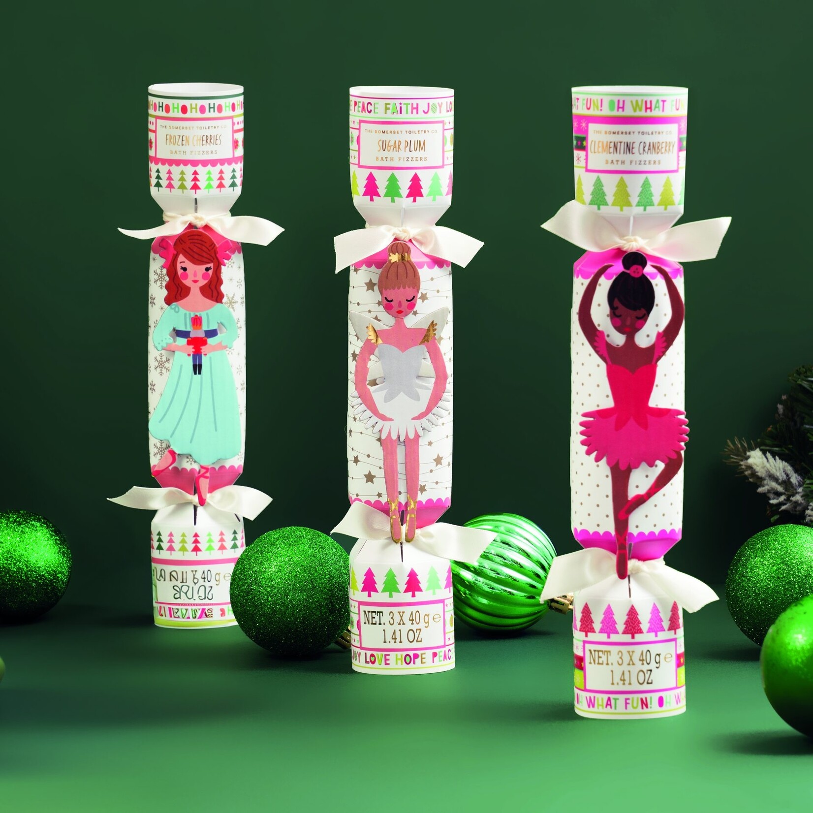 The Somerset Toiletry Co Ballet Fizzer Cracker Sugar Plum 3 x 40g