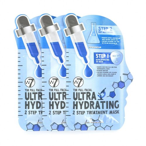 W7 Full Facial 3D Ultra Hydrating Treatment Masker (3 Stuks)