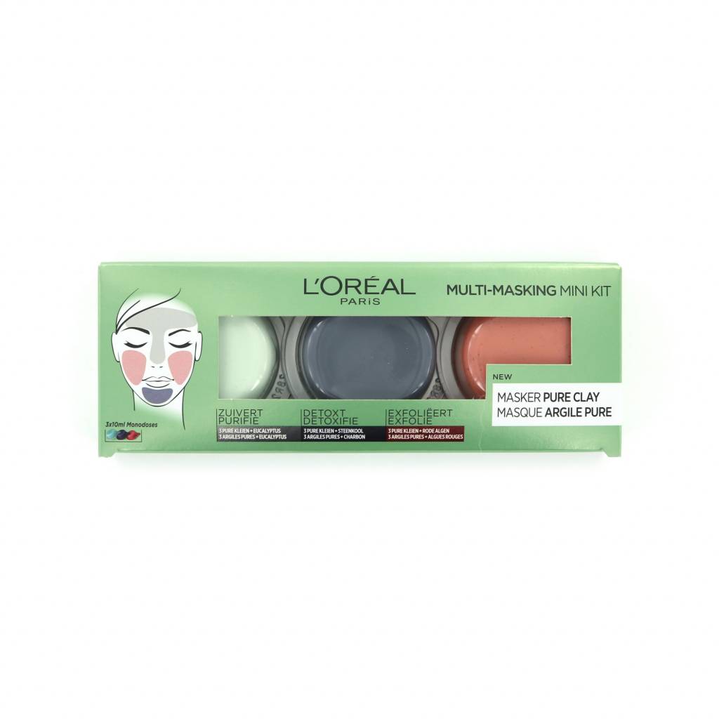 Loreal Pure Clay Multi Masking Mini Kit 3 X 10Ml loreal kopen in de aanbieding