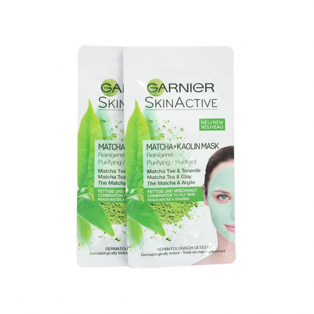 Garnier Skin Active Matcha Tea Klei Masker Voor Vette En Gecombineerde Huid 2 X 8 Ml garnier kopen in de aanbieding