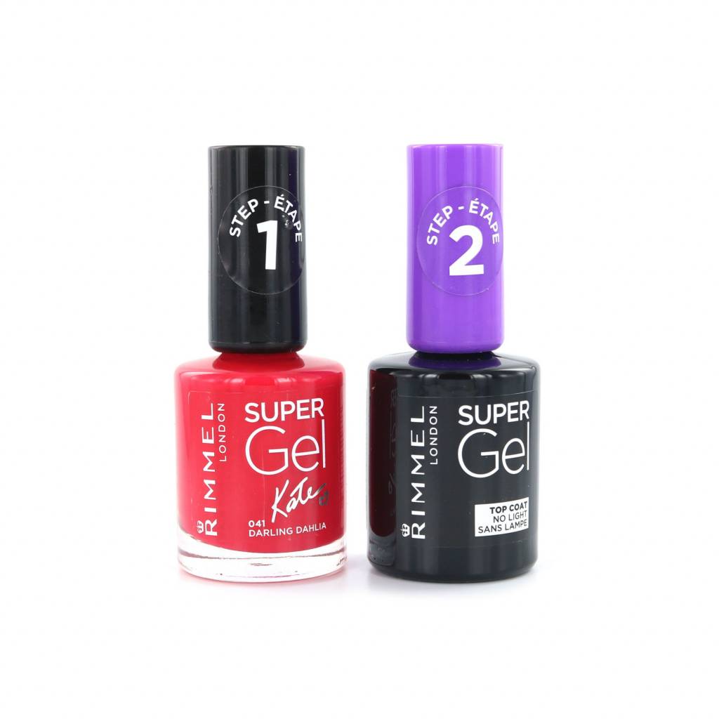Rimmel Super Gel Duo Nagellak Zonder Doosje 041 Darling Dahlia Topcoat rimmel kopen in de aanbieding