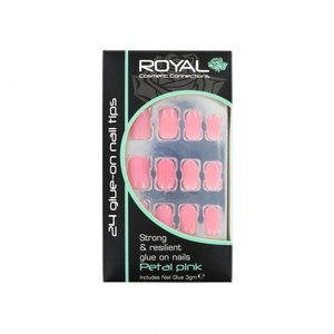 24 Glue-On Nail Tips - Petal Pink (met nagellijm)