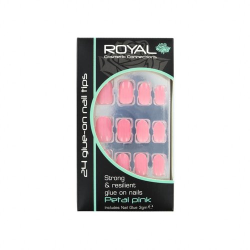 Royal 24 Glue-On Nail Tips - Petal Pink (met nagellijm)