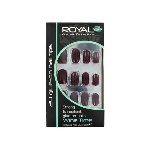 Royal 24 Glue-On Nail Tips - Wine Time (met nagellijm) Royal 24 Glue-On Nail Tips - Wine Time (met nagellijm)