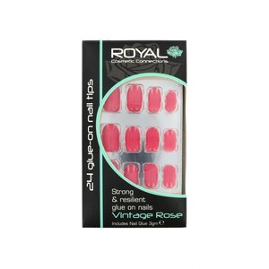 24 Glue-On Nail Tips - Vintage Rose (met nagellijm)