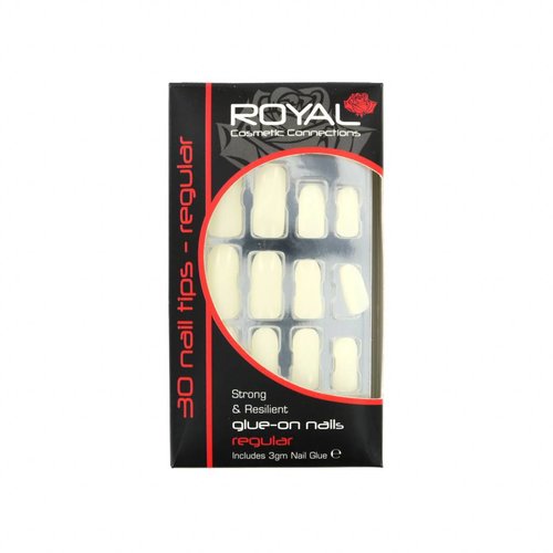 Royal 30 Glue-On Nail Tips - Natural (met nagellijm)