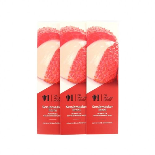 Dr. van der Hoog Scrub Masker Litchi - Normale & Gecombineerde Huid (3 Stuks)