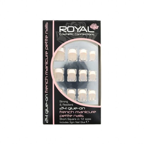 Royal 24 French Manicure Glue-On Petite Nails (met nagellijm)