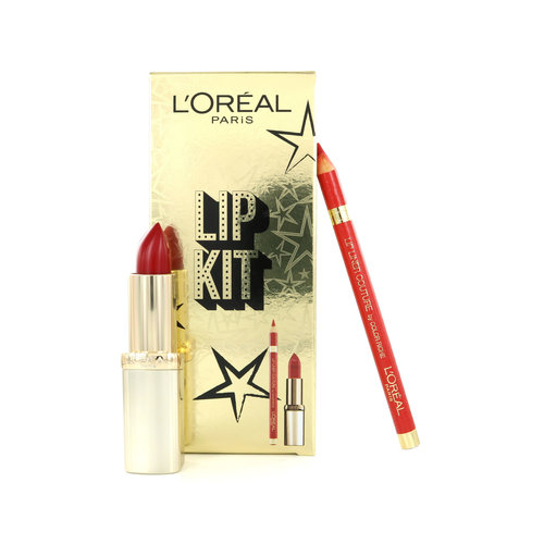 L'Oréal Lip Kit Color Riche Lipliner & Lipstick - 297 Red Passion + Lipliner 377 Perfect Red
