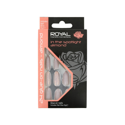 Royal 24 Glue-On Nail Tips - In The Spotlight Almond (met nagellijm)