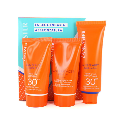 Lancaster Sun Beauty Velvet Cream + Sublime Tan Velvet Milk + Tan Maximizer SPF 30 - 3 x 50 ml (Italiaanse Tekst)