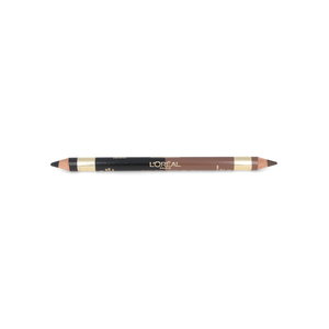 Color Riche Duo Eyes & Eybrow Pencil - 01 Medium - 10 Ebony Black