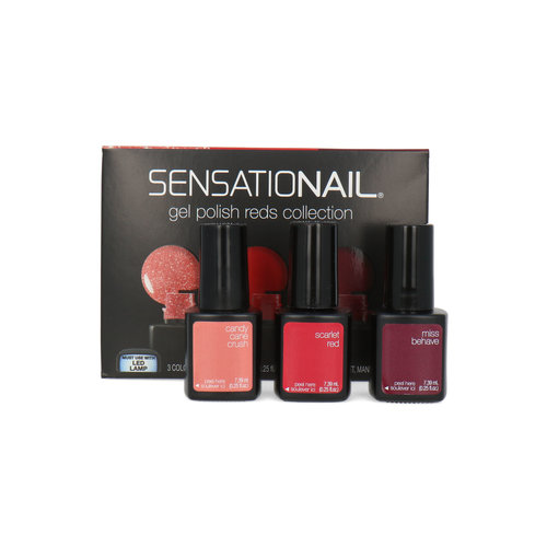 Sensationail Gel Polish Reds Collection - Candy Cane Crush-Scarlet Red-Miss Behave