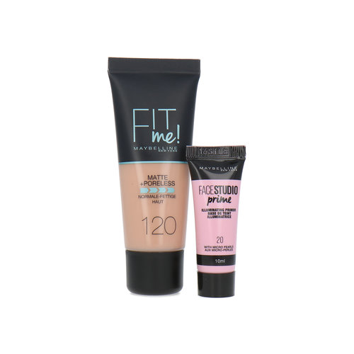 Maybelline Fit Me Matte + Poreless Foundation + Facestudio Prime - 120 Classic Ivory (voor normale tot vette huid)