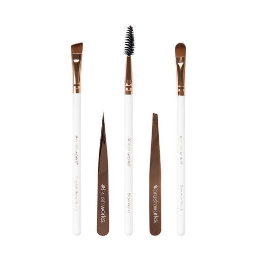 Brushworks Luxury 5 Piece Brow Set - White