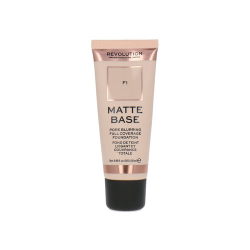 Makeup Revolution Matte Base Pore Blurring Full Coverage Foundation - F1