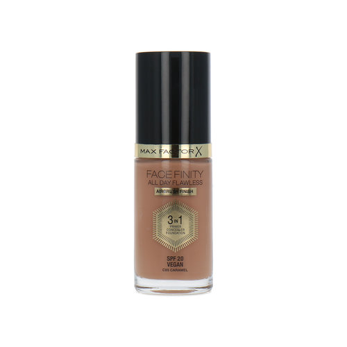 Max Factor Facefinity All Day Flawless 3 in 1 Airbrush Finish Foundation - C85 Caramel (Vegan)