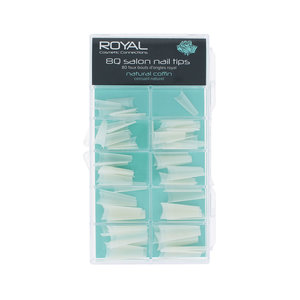 80 Salon Nail Tips - Natural Coffin