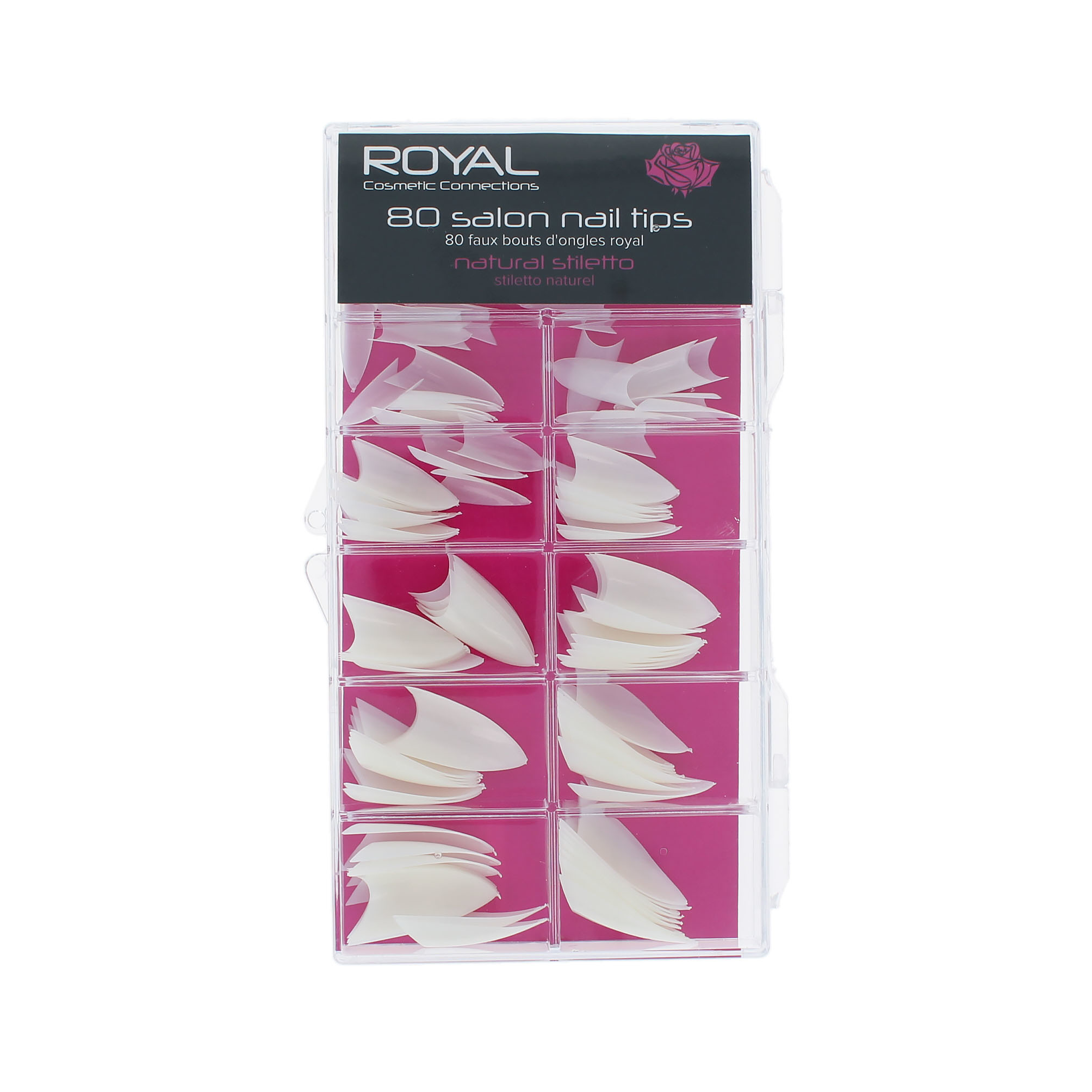 Royal 80 Salon Nail Tips - Natural Stiletto