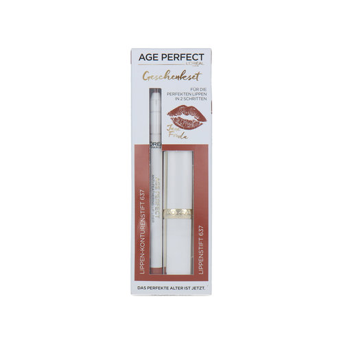 L'Oréal Age Perfect Lipstick + Lipliner Cadeauset - 637 Bright Mokka