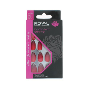 24 Stiletto Glue-On Nails - Hot To Trot