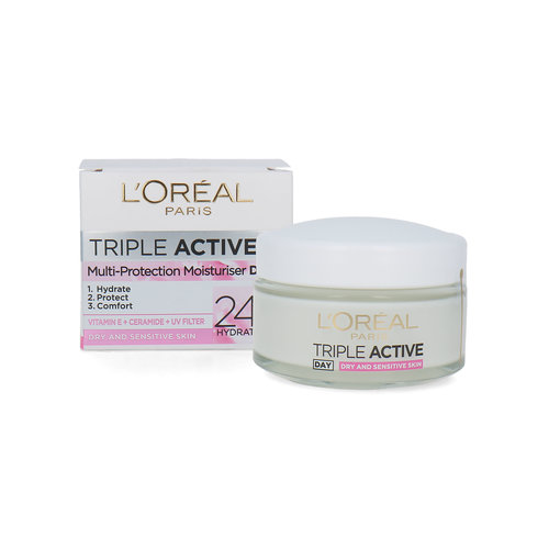 L'Oréal Triple Active Dagcrème - 50 ml (voor droge en gevoelige huid)
