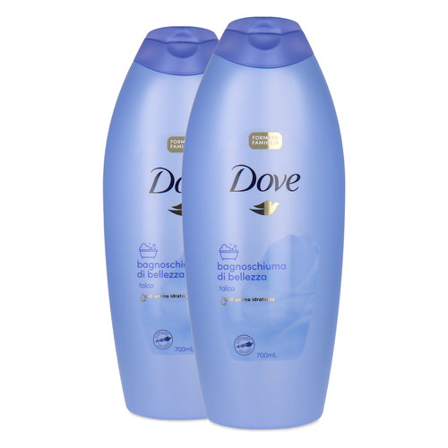 Dove Caring Bath 2 stuks à 700 ml - Talc (Italiaanse tekst)