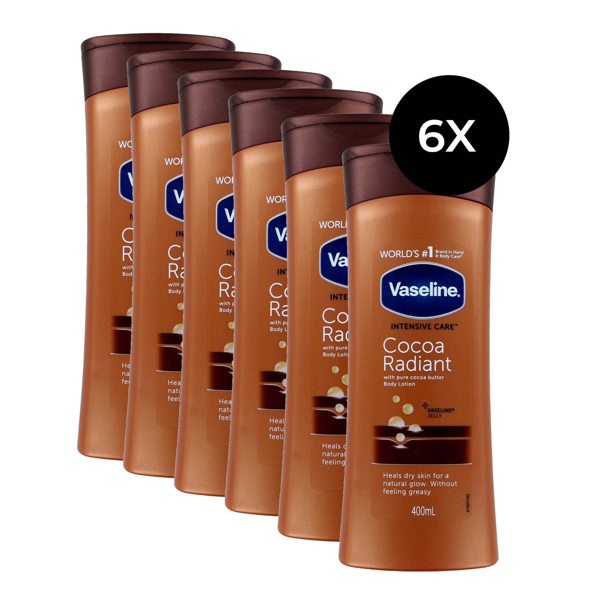 Vaseline Intensive Care 400 ml Body Lotion Cocoa Radiant 6 stuks