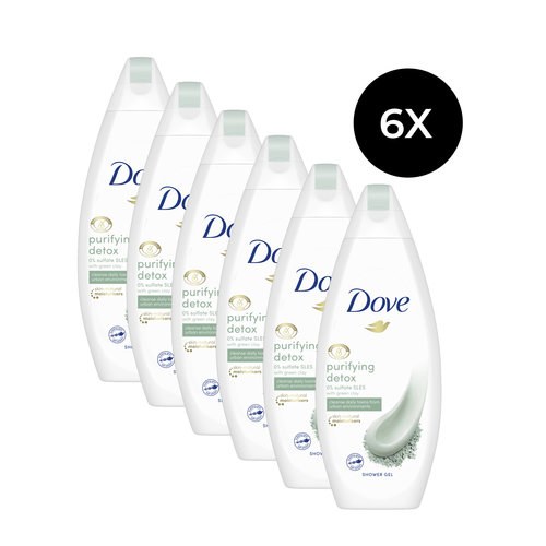 Dove Shower Gel 250 ml - Prifying Detox (6 stuks)