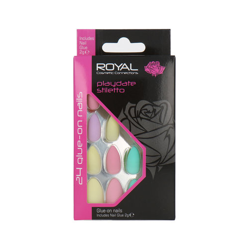 Royal 24 Stiletto Glue-On Nails - Playdate