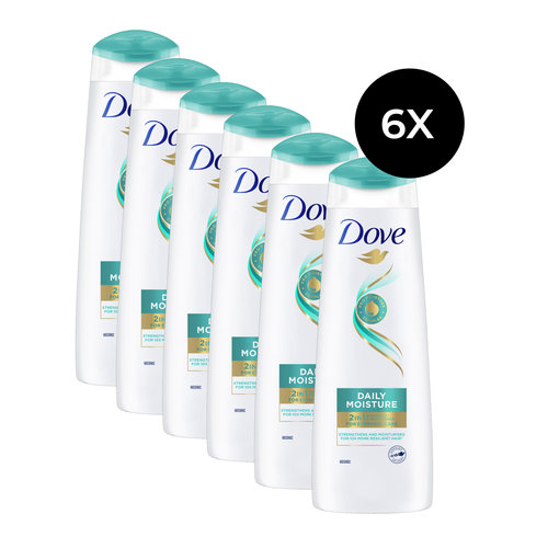 Dove Daily Moisture 2in1 Shampoo + Conditioner 250 ml (6 stuks)