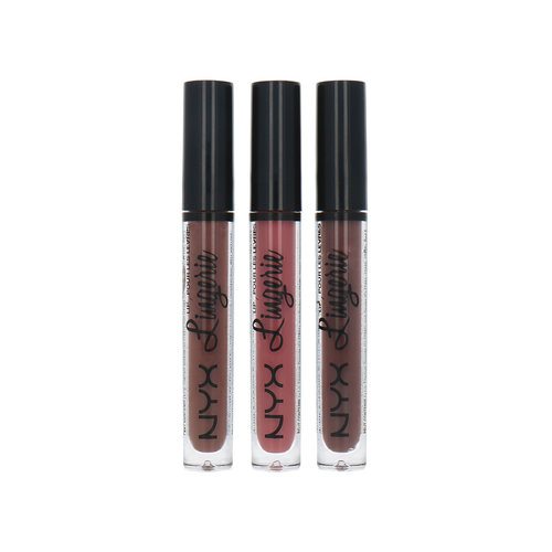 NYX Lip Lingerie Liquid Lipstick - Teddy/Bedtime/Beauty Mark (set van 3)