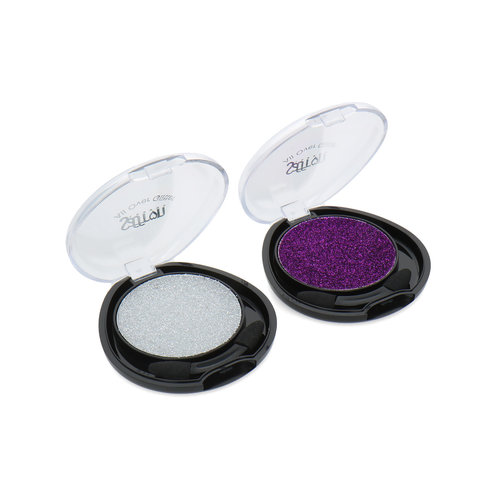 Saffron All Over Glitter Oogschaduw - Purple & Silver (set van 2)