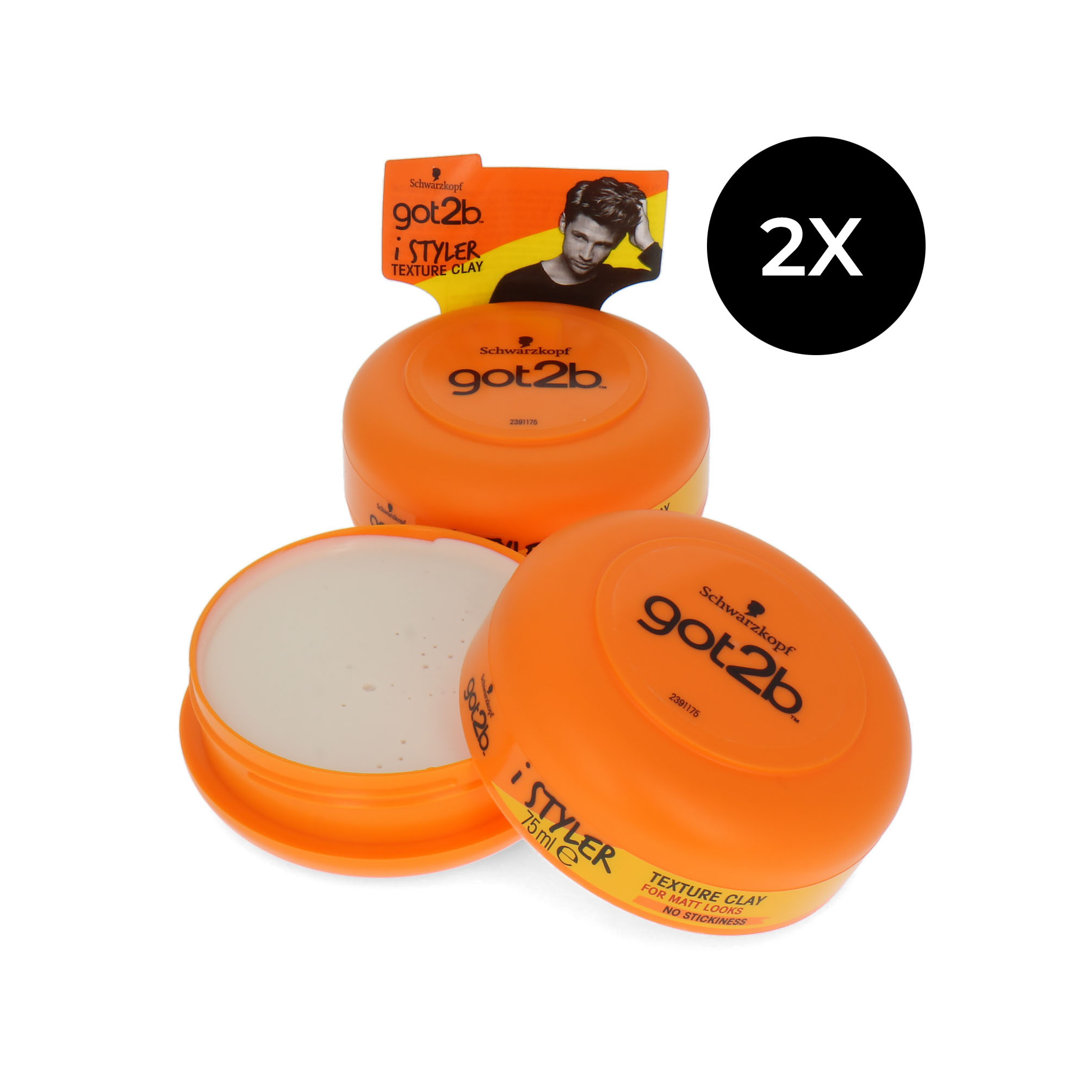 Schwarzkopf Got2b I Styler Texture Clay 2 x 75 ml online kopen