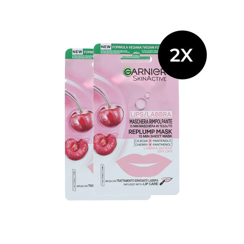 Garnier Skin Active Replump Lip Mask Cherry - 5 g (set van 2)