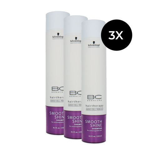 Schwarzkopf Bonacure Hairtherapy Smooth Shine Shampoo - 3x 250 ml Schwarzkopf Bonacure Hairtherapy Smooth Shine Shampoo - 3x 250 ml
