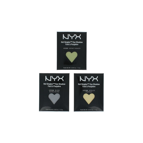 NYX Hot Singles Refill Set A Oogschaduw (set van 3) NYX Hot Singles Refill Set A Oogschaduw (set van 3)