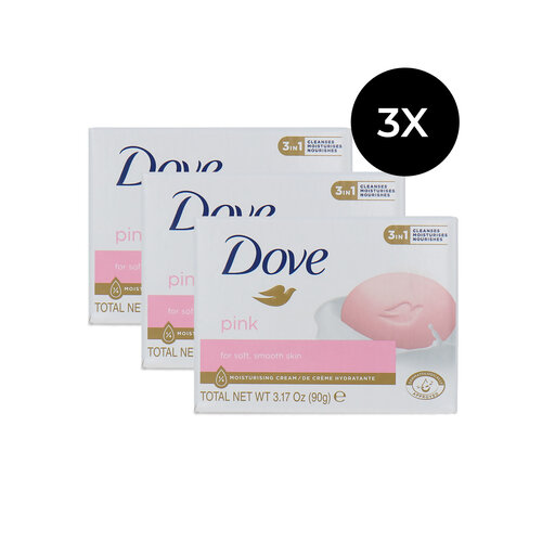 Dove Beauty Cream Bar Pink - 90 gram (set van 3) Dove Beauty Cream Bar Pink - 90 gram (set van 3)
