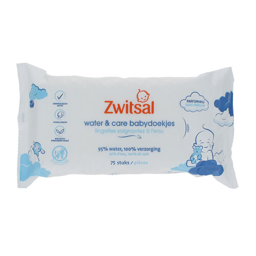 Zwitsal Water & Care Babydoekjes - 75 stuks Zwitsal Water & Care Babydoekjes - 75 stuks