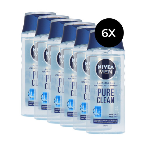 Nivea Men Pure Clean Shampoo - 6 x 250 ml