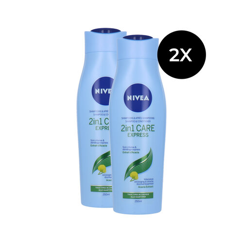 Nivea 2IN1 Care Express Shampoo - 2 x 250 ml