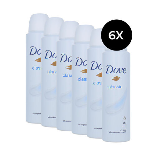 Dove Classic Deodorant Spray - 6 x 150 ml