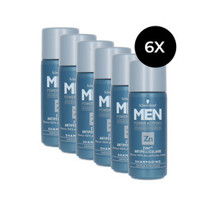 Men Power Action 3 Zinc Shampoo - 6 x 50 ml