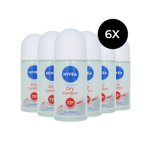 Nivea Dry Comfort Deo Roller - 6 x 50 ml