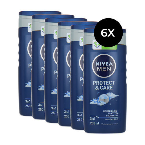 Nivea Men Protect & Care Shower Gel Aloe Vera - 6 x 250 ml