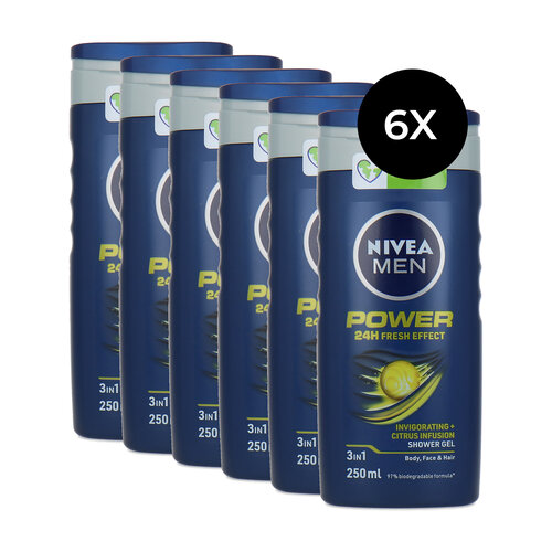 Nivea Men Power Invigorating Citrus Infusion Douchegel - 6 x 250 ml