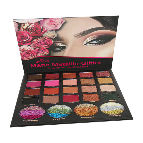 Saffron Matte -Metallic-Glitter Oogschaduw Palette Saffron Matte -Metallic-Glitter Oogschaduw Palette