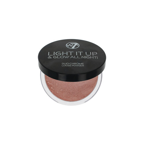 W7 Light It Up & Glow All Night Duo Chrome Loose Powder - No Vacancy