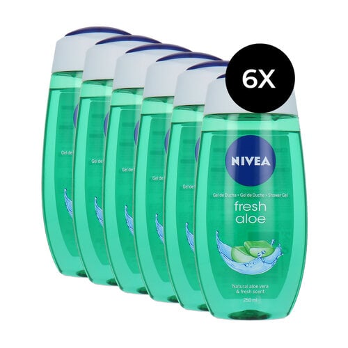 Nivea Fresh Aloe Shower Gel - 6 x 250 ml